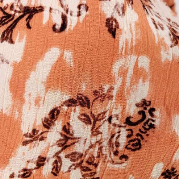 Frye Peasant Blouse Womens Size Large Boho Floral Balloon Sleeve Button Up Top - Picture 8 of 13